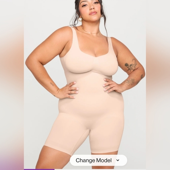 Yitty Fabletics Nearly Naked Shapewear Mid Thigh Bodysuit - Yellow - Picture 1 of 8